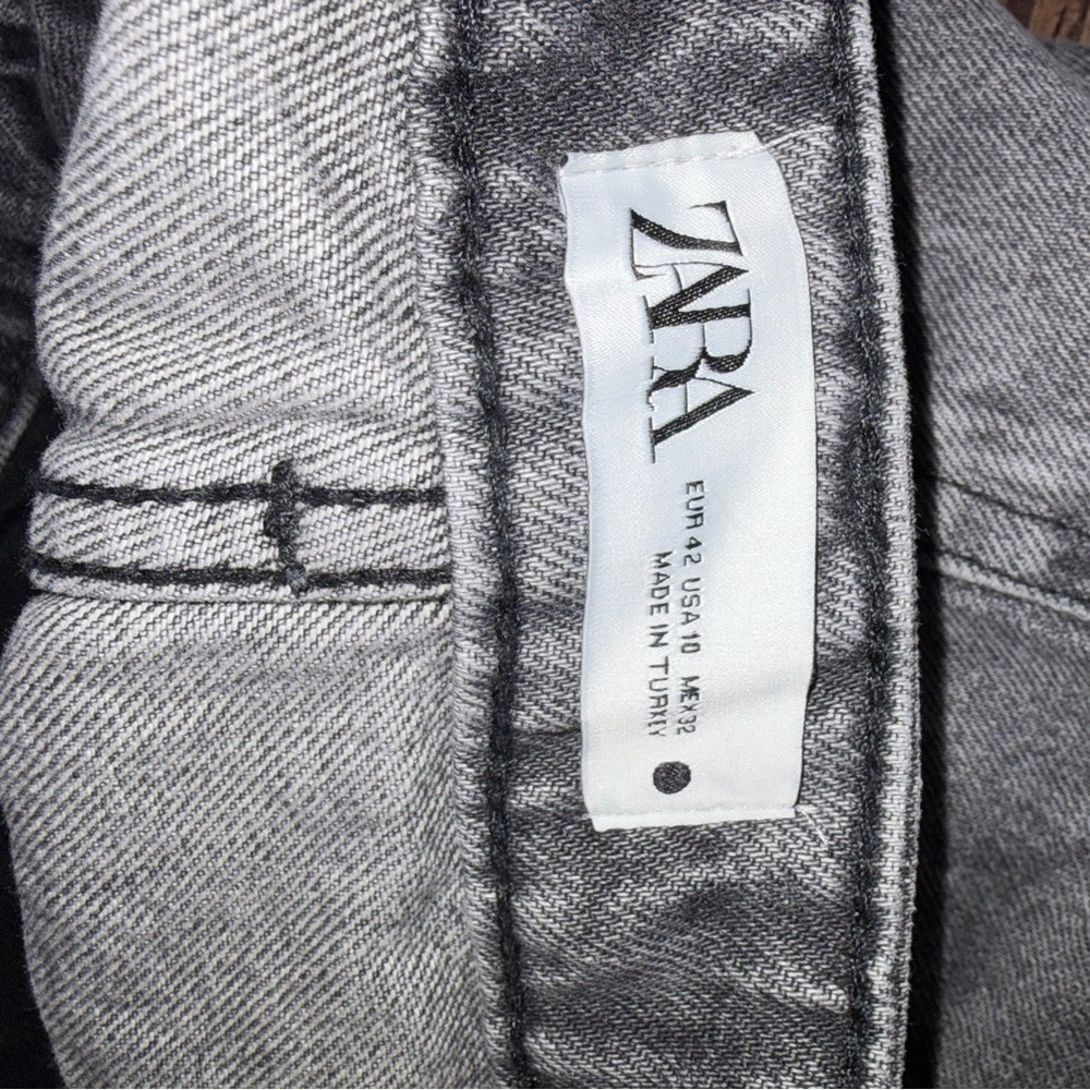Zara The High Waist Short in Arctic Grey sz 10 NWT distressed - Picture 5 of 6